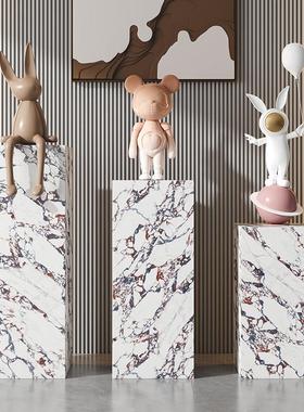 格兰云天岩板底座过道走廊入户玄关落地摆件大理石饰品摆台置物架