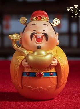 欢喜小将 解压《不倒翁》 可玩性高办公桌搭 打工人招财工位摆件
