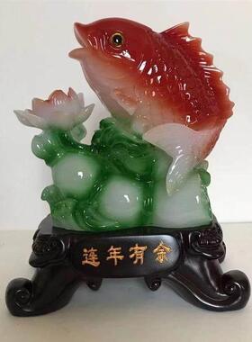 彷玉锦鲤旺宅甩卖网红鲤鱼跳龙门柜台金鱼客厅摆件摆件镇宅摆件