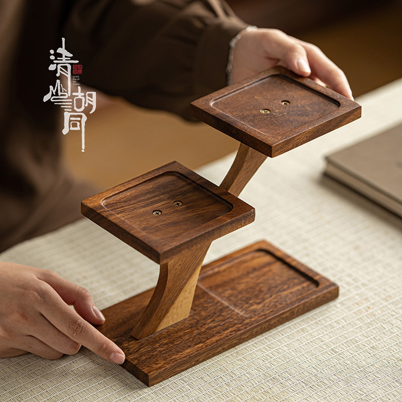 清山胡同胡桃木茶具收纳架中式茶杯茶壶盖碗展示架博古架茶道配件,淘宝优惠券,粉丝福利购,淘宝优惠卷