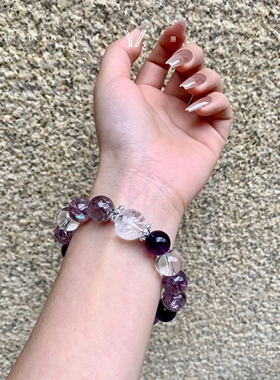 送礼物正品大珠子天然手链紫水晶