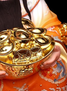 速发汉白玉财工爷摆件家用供奉文爷神财神像店铺办公室送礼佛像神