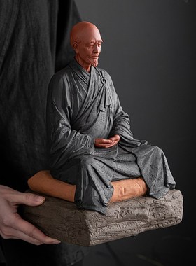 速发紫砂弘一法师摆件禅饰工式人物雕塑中艺品书房茶室桌面装