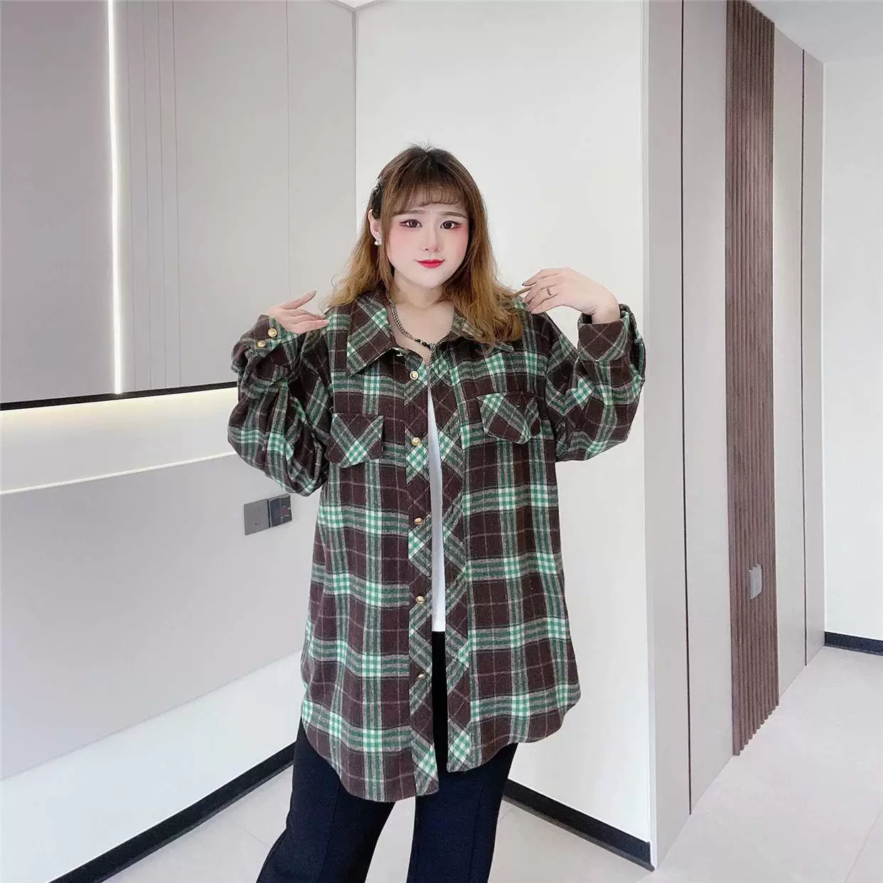 Retro shirt for leisure, plus size, oversize
