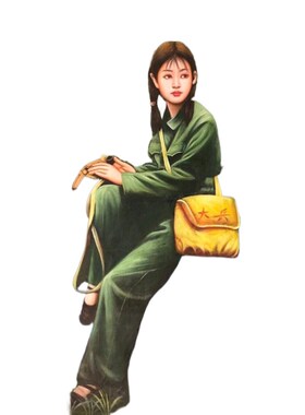 速发宣传画70军代红色革命装饰画农村生产队红年抗战挂画民俗壁画