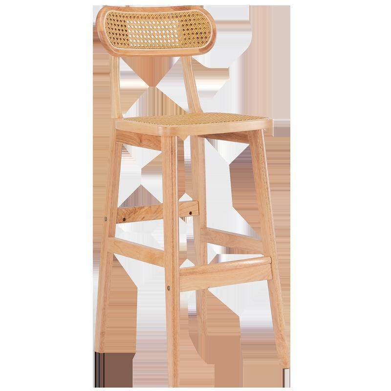 实木吧台椅北欧藤编高脚凳吧台凳家用饭厅酒吧椅咖啡厅前台高凳子,淘宝优惠券,粉丝福利购,淘宝优惠卷