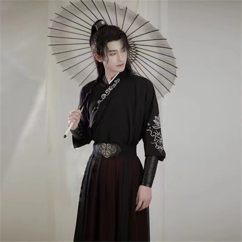 速发男汉服男款古装武侠风超仙侠客剑客公子装元旦汇演年会演出服 - 图1