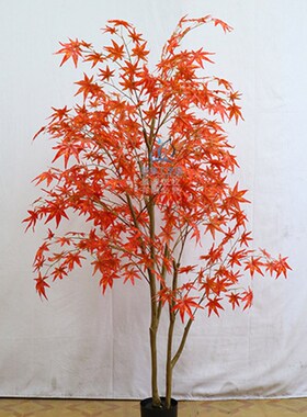 仿真红枫树大型落地盆栽酒店商场橱窗柜仿生绿植室内W外造景装饰