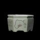 Purple sand flower pot carved small pot handmade bonsai pot green mud F slope mud Su Bing famous pot six square calamus pot