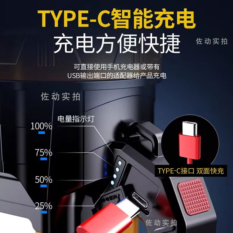 手电筒强光充电户外超亮大功率 远射led氙气家用巡逻矿手提探照灯 - 图0