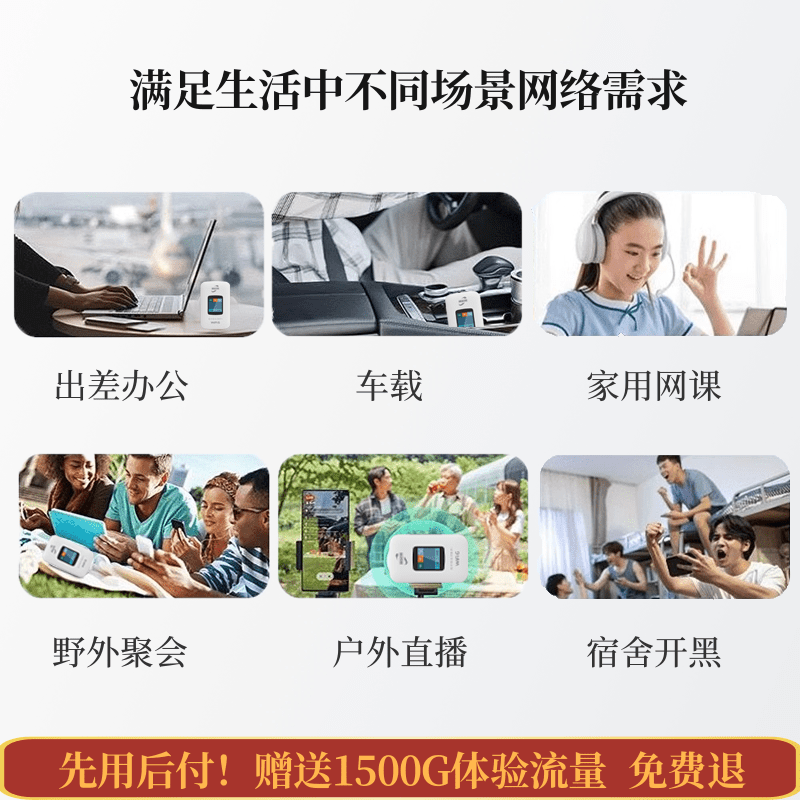【赠送1500G】随身wifi2025新款无线网络设备高速全国通用不限流量车载户外旅行便携式移动热点彩屏mifi6高端