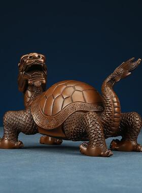 紫铜龙龟摆件乔迁新居家居客厅装饰工艺品酒柜电视柜办公室长寿龟
