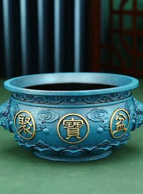 黄铜聚宝盆摆件办公室家居桌面装饰品工艺礼品