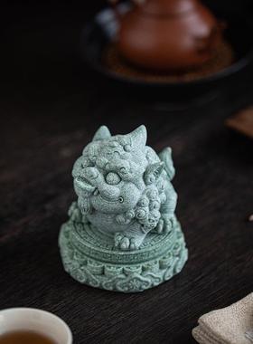 青砂石招财貔貅茶宠摆件精品可养茶台茶盘茶玩鱼缸造景装饰茶配件