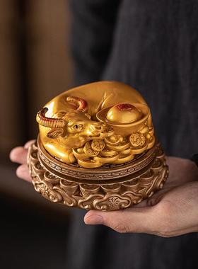 变色牛茶宠摆件精品可养时来运转旋转牛招财茶玩茶桌茶盘装饰摆设