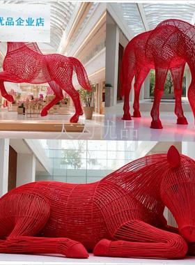 026年户外马年不锈钢马雕塑售楼E部公园景区商场门店美陈装饰摆.