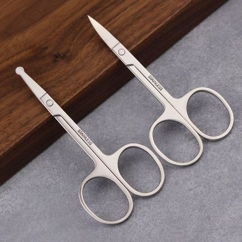 不锈钢修鼻毛专用剪刀女士修眉毛小剪刀清理男士鼻孔鼻毛修剪器 - 图0