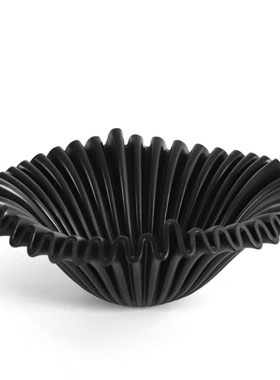 简约现代法式波浪果盘树脂样板间客厅电视柜桌面创意.几何装饰品