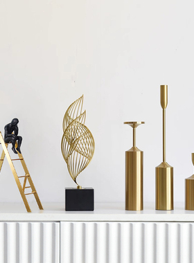 高级感轻奢创意摆件样板间客厅玄关酒柜装饰品现代家X居办公室摆