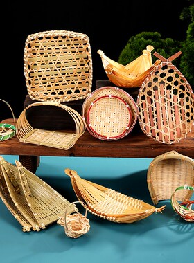速发刺身装饰品摆摆竹编装饰凉你小篮子迷菜冷菜装饰件件刺身小篮