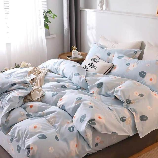 B0Z pure cotton single bed sheet cover 100% cotton twill soft fresh pastoral style single bedding single double bedding