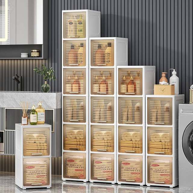 New light luxury bathroom storage cabinet flip-top multi-layer floor-standing sewing cabinet household storage large capacity
