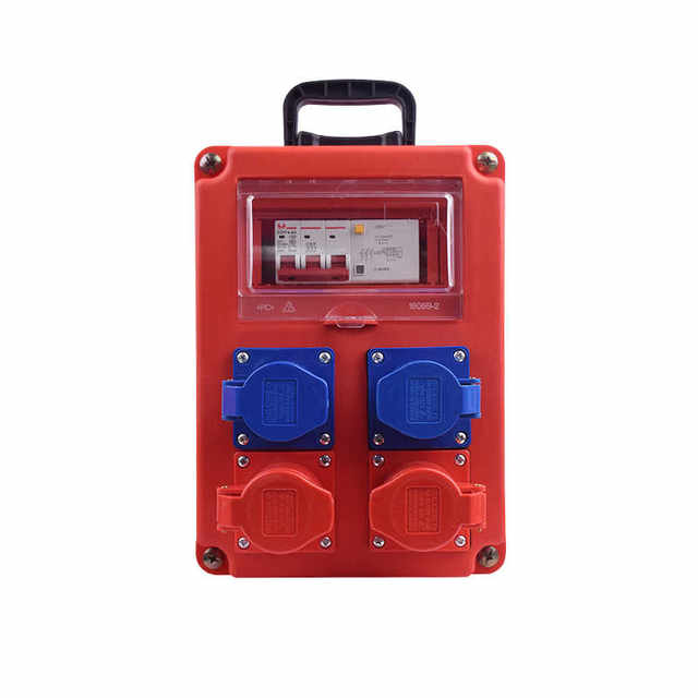 Construction site temporary mobile suitcase small electrical box box portable mobile power supply 5-hole socket 220V leakage protection