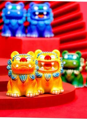 速发狮爱圆饰日礼物小狮子桌面车载装生品摆件创意可圆摆设