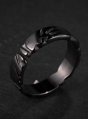 手工雕刻《魔方》泰戒指男小众ins冷淡风覆古简约食指戒