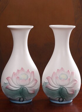 速发陶瓷圣粉莲花佛具套组居家客厅用香炉青水杯烛台果盘供具