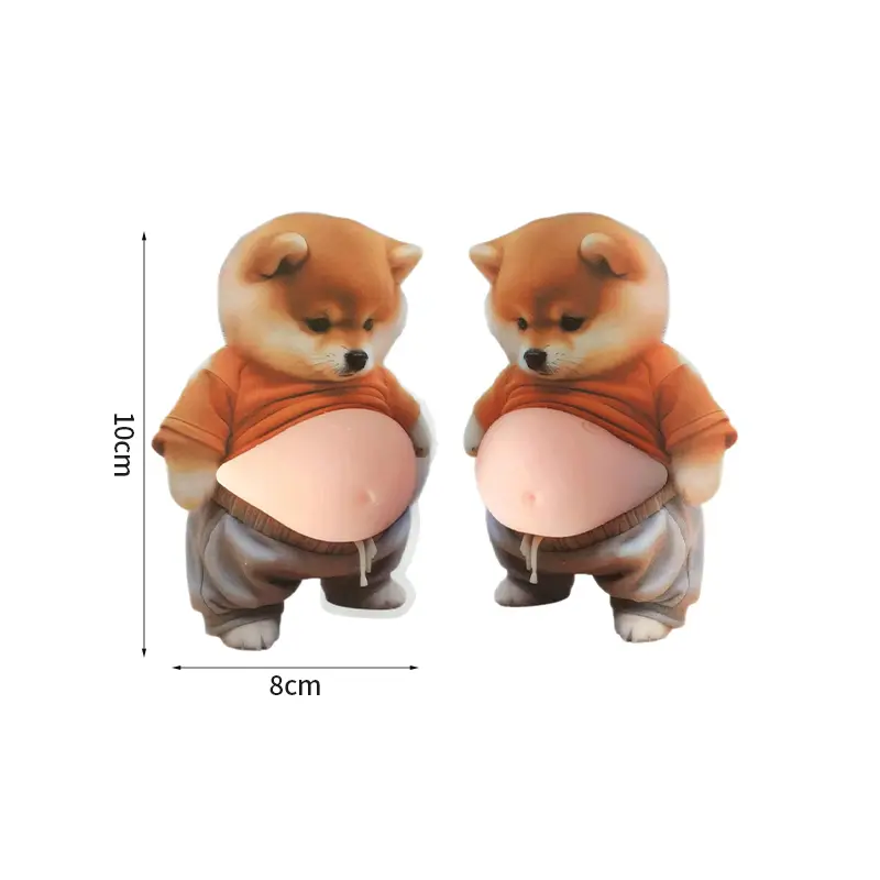 柴犬立体开门防撞贴大肚子捏捏乐创意解压汽车用品防撞贴家居贴纸,淘宝优惠券,粉丝福利购,淘宝优惠卷