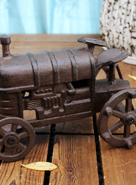创意个性铸铁家居工艺品复古怀旧拖拉机家居酒店会所装饰桌面