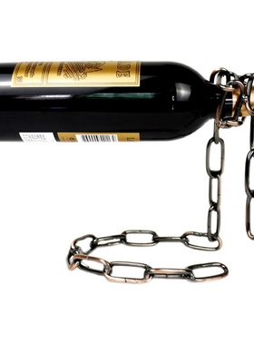 汇典工艺 神奇悬浮铁链酒架金属链条支架工艺品个性创意家居