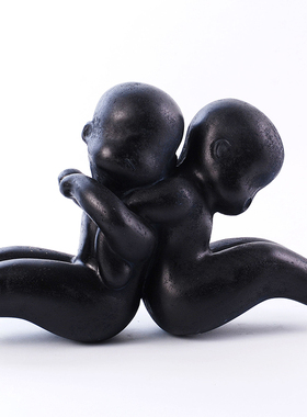 创意家居客厅儿童房软装饰品摆设砂岩小孩玩耍童趣工艺品嬉童