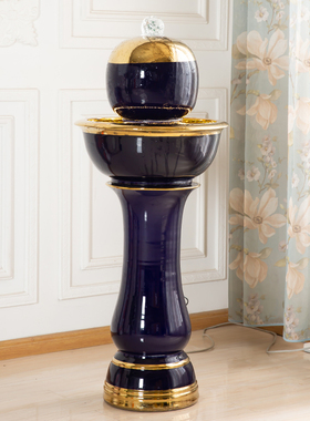 创意现代循环陶瓷流水器喷泉招财客厅办公室家居业礼品