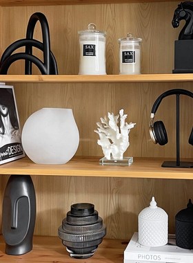 现代样板间书柜软装饰品蜡烛创意陶瓷家居摆件工艺品Z