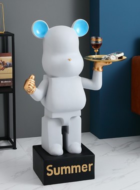 速发潮流电托旁收纳大摆件轻奢客厅熊视柜盘软装落地装饰