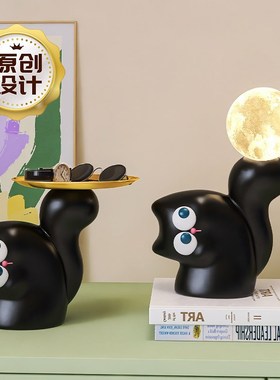 创意卡通猫咪入户玄关钥匙收纳客厅电视柜卧室可爱桌X面装饰小摆