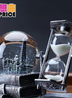 水晶球沙漏创意茶几摆件家居饰品酒柜客厅装饰品轻V奢高档桌面房