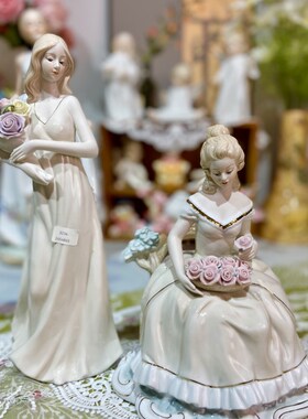 现代家居装饰品西洋女人物陶x瓷摆件客厅卧室酒柜玄关摆设结婚礼