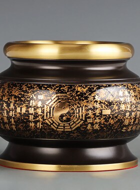 臻品纯铜神像道家供奉套装供具用品全套I敬供神八卦香炉供灯供果