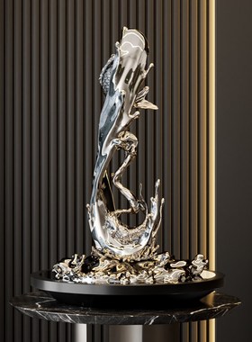 现代轻奢高级感摆件艺术品落地A雕塑酒店大堂会所办公室客厅装饰