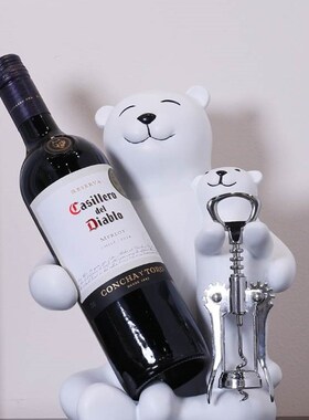 北极熊红酒架轻奢高档摆件现代家居客厅玄关酒柜装饰Z品乔迁礼物