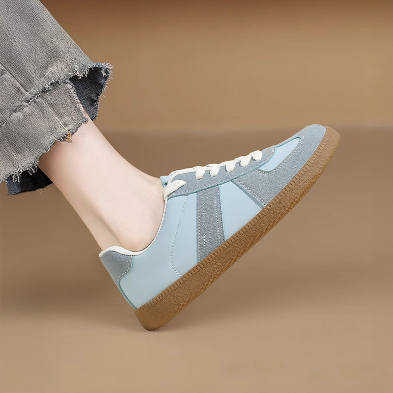 蓝色内增高德训鞋女2025新款百搭舒适不累脚韩版小众平底休闲鞋,淘宝优惠券,粉丝福利购,淘宝优惠卷