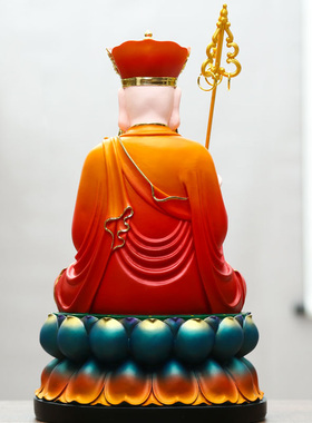 速发树脂佛像家用西方三圣佛祖像西方三圣佛像坐红衣西方三圣佛像