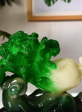 财随人意白菜摆件工艺品桌面橱窗办公客厅新店店铺开业送礼礼品