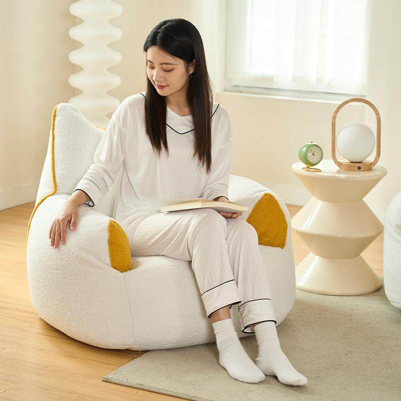 懒人沙发榻榻米可躺可睡猫耳豆袋单人位客厅卧室阳台休闲 椅儿童,淘宝优惠券,粉丝福利购,淘宝优惠卷