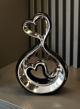 现代轻奢高档心心相印摆件家居饰品客厅玄关电视柜酒柜装饰工艺礼