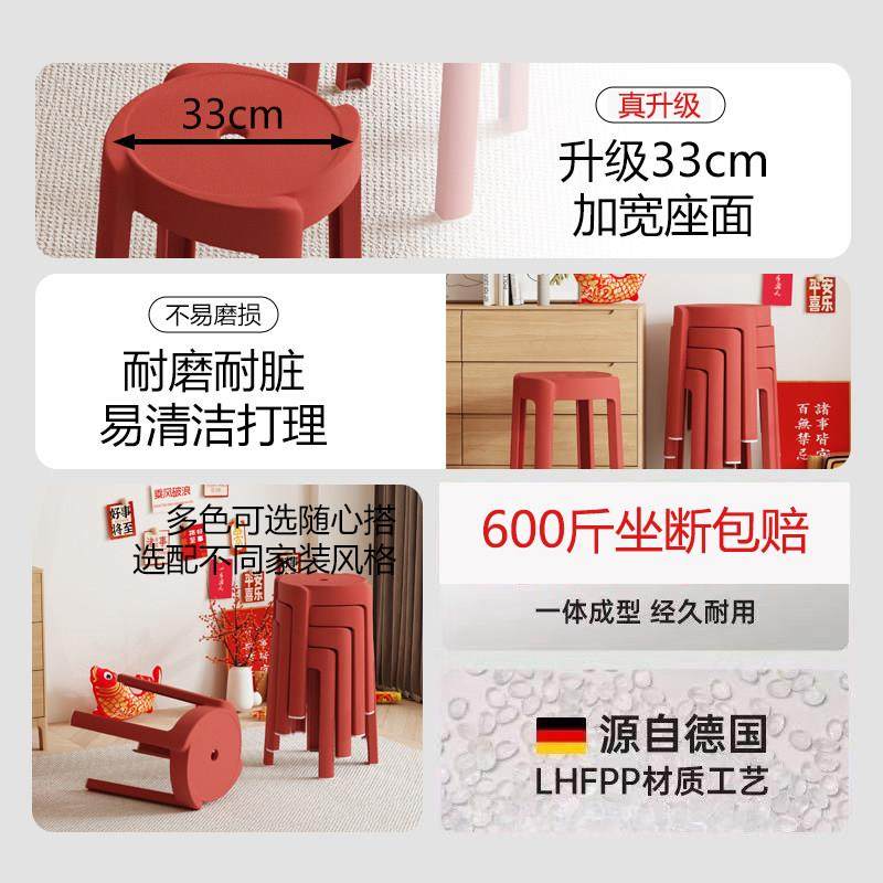 塑料凳子加厚家用餐椅餐桌圆凳简约旋风凳客厅可叠放商用风车凳子,淘宝优惠券,粉丝福利购,淘宝优惠卷