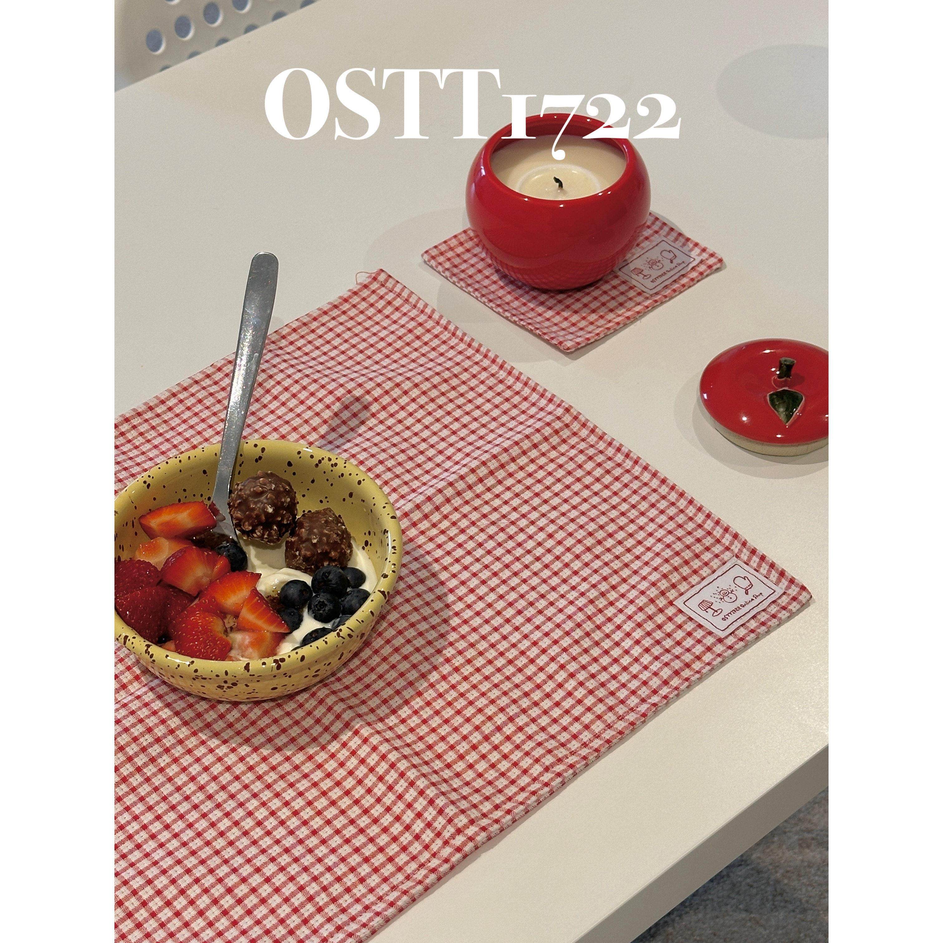 〈迷你碎片〉OSTT1722格子餐垫/杯垫简约ins氛围感家居餐垫,淘宝优惠券,粉丝福利购,淘宝优惠卷